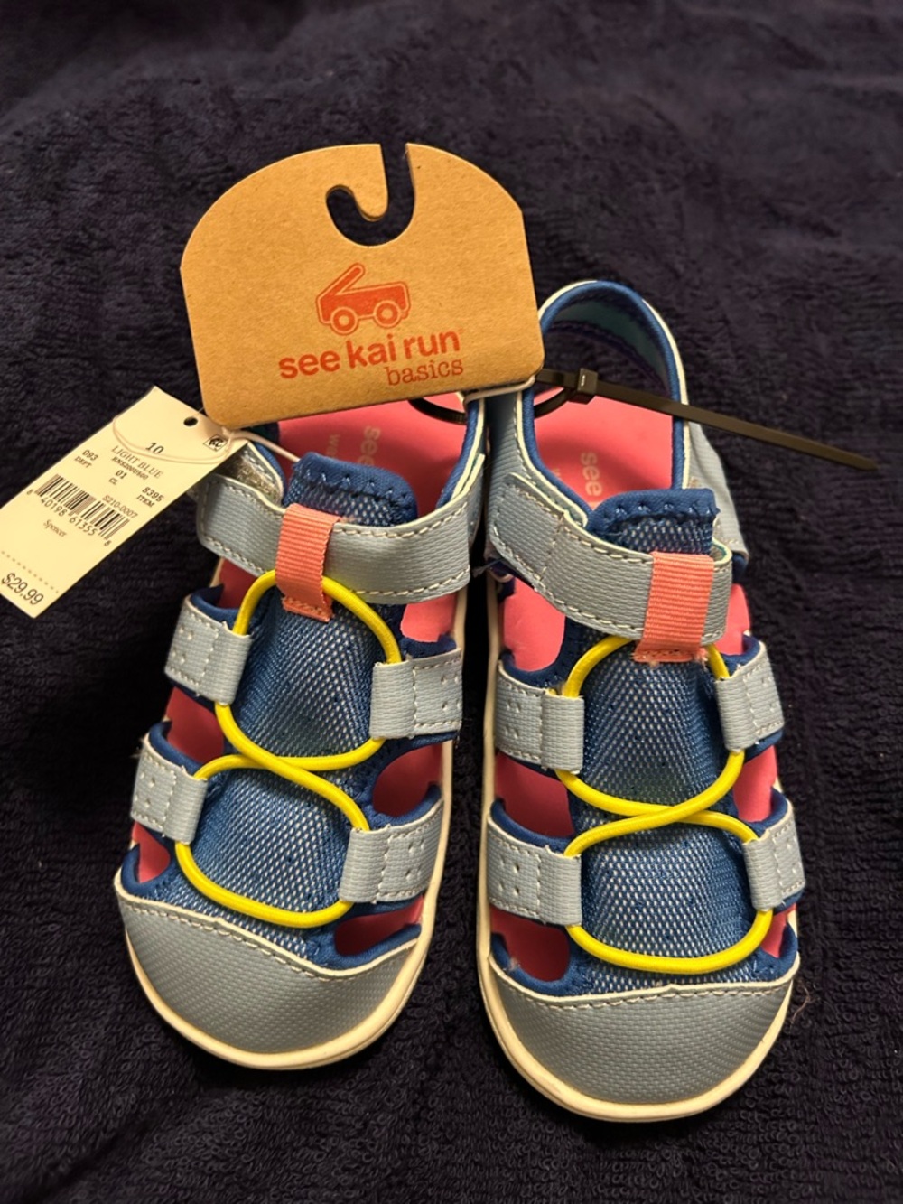 See Kai Run Blue, Pink & Yellow Kids Athletic Sandals